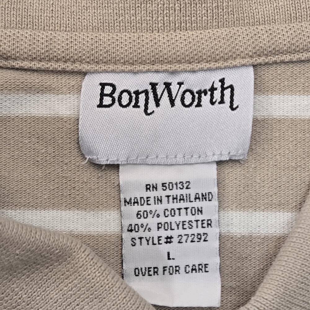 Bon Worth Womens Large Short Sleeve Shirt Golf Polo Club Pull Zipper Casual - Picture 4 of 10